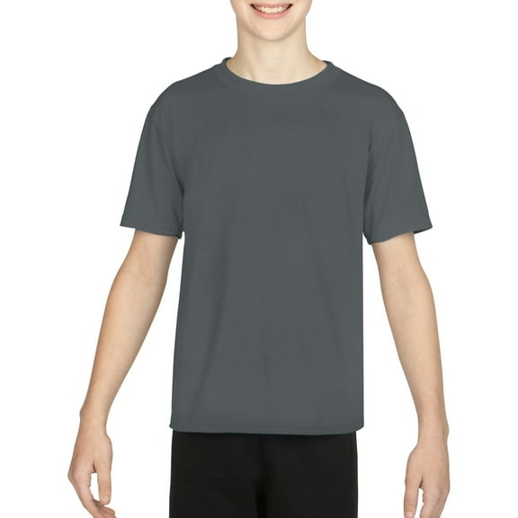 Gildan Youth Perf Tee Charcoal
