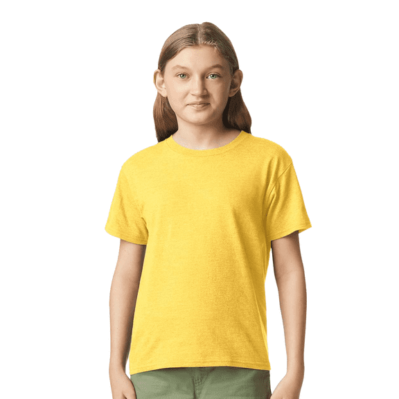 Gildan Youth Softstyle CVC T-Shirt, Short Sleeve Taped Neck Shirt, Daisy Mist Tee, Size L
