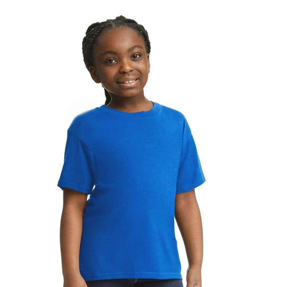 Gildan Youth Softstyle Cotton T-Shirt, Kids Short Sleeve Crewneck Shirt, Royal Tee, Size XL
