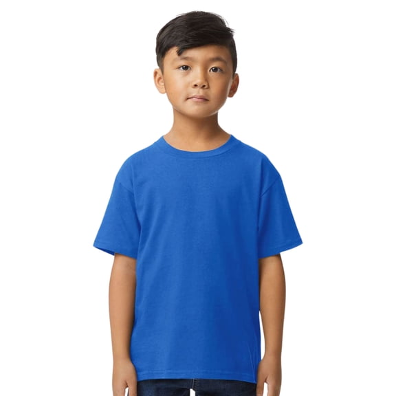 Gildan Youth Softstyle Midweight T-Shirt Short Sleeve Tee Shirts (Royal, L)