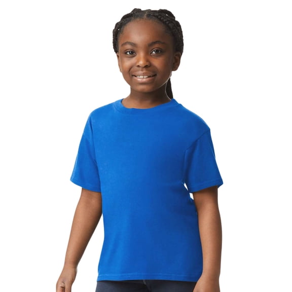 Gildan Youth Softstyle T-Shirt, 100% Ring-Spun Cotton Short Sleeve Crew Neck Kids Tee (Royal, XS)