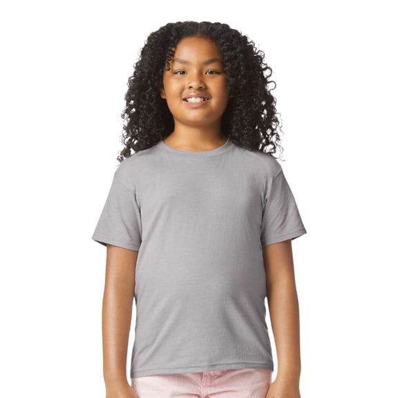 Gildan Youth Softstyle T-Shirt 60/40 Ring-Spun Cotton/Polyester Short Sleeve Plain Crew Neck Tee (Pitch-Black, XL)