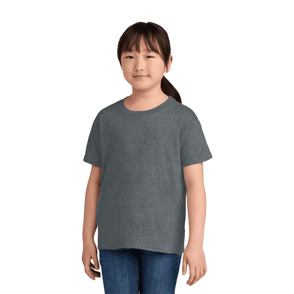 Gildan Youth Softstyle T-Shirt, Cotton Crewneck Tee for Boys & Girls, Kids T-Shirt, Dark Heather, L