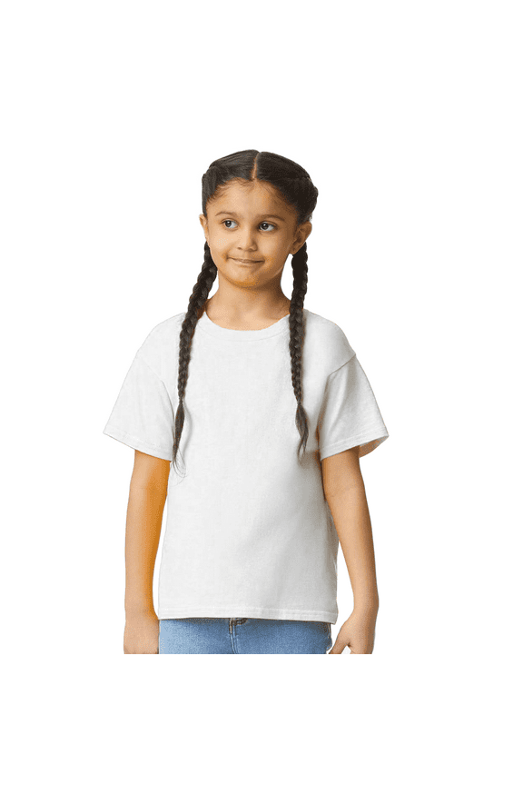 Youth Softstyle T-Shirt, Cotton Crewneck Tee for Boys & Girls, Kids T-Shirt, White, L