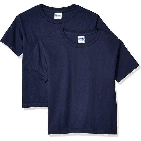 Gildan Youth Ultra Cotton T-Shirt, Style G2000B, 2-Pack Large Navy