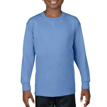 Gildan Yth HvyCtn L/S T CarBlu