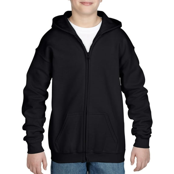 Gildan Yth Zip Hood Black