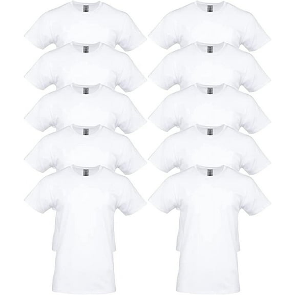 Gildan men's Heavy Cotton T-shirt, Style G5000 , 2XL Size ,White Color , Pack of