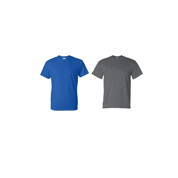 Gildan Mens DryBlend T-Shirt
, L, Dark Heather (Pack of 2) (1 Royal / 1 Dark Heather)