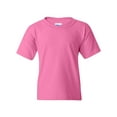 thumbnail image 1 of Couver Heavy Cotton™ Youth Girls Boys Short Sleeve T-Shirt Top, Azalea, X-Small, 1 Pack, 1 of 5