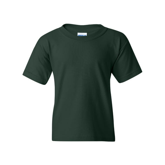 Couver Heavy Cotton™ Youth Girls Boys Short Sleeve T-Shirt Top, Forest Green, X-Large, 1 Pack