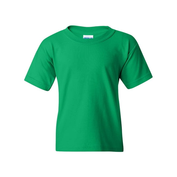 Couver Heavy Cotton™ Youth Girls Boys Short Sleeve T-Shirt Top, Irish Green, Large, 1 Pack