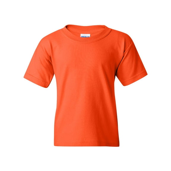 Couver Heavy Cotton™ Youth Girls Boys Short Sleeve T-Shirt Top, Orange, Large, 1 Pack