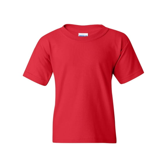 Couver Heavy Cotton™ Youth Girls Boys Short Sleeve T-Shirt Top, Red, X-Large, 1 Pack