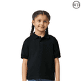thumbnail image 1 of Gildan&nbsp;Youth Jersey Polo T-shirt, DryBlend Moisture-wicking Black-Collar Shirt, Size S, 1 of 5