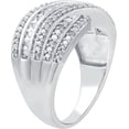 thumbnail image 1 of Gilded 1/2 CTW Natural Diamond Marqauee Cluster Shaped Ring with Miracle Plating, Sterling Silver, Size 4 to 10, Elegant & Ethical Jewelry for Women, Gift Box Included, 1 of 2