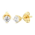 thumbnail image 1 of Gilded 1/3 CTW Lab-Grown Diamond 10KT Yellow Gold Stud Earrings for Women, Round Cut, Hypoallergenic Fine Gold Jewelry - SI1 Clarity F Color, 1 of 7