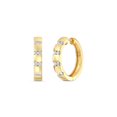 thumbnail image 1 of Gilded 1/4 Carat Total Weight Lab-Grown Diamond Chunky Round Hoop Earrings for Women in 14KT Gold Plated Sterling Silver | Hypoallergenic Fine Jewelry | Hinged Closure | SI1 Clarity, F Color, 1 of 8