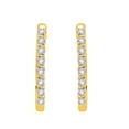 thumbnail image 1 of Gilded 1/4 ct. T.W. Lab Diamond (SI1-SI2 Clarity, F-G Color) and 14K Gold Plating Over Sterling Silver Hoop Earrings, 1 of 4