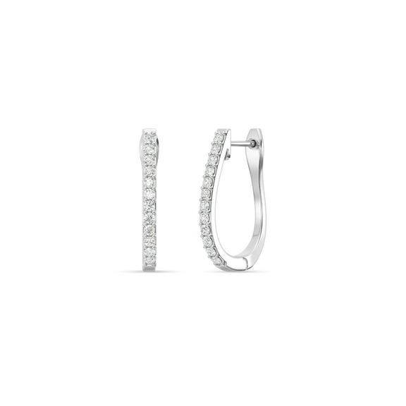 Gilded 1/4 Carat Total Weight Lab-Grown Diamond U-Shaped Hoop Earrings for Women in 925 Sterling Silver | Hypoallergenic Fine Jewelry | Latch Back Closure | SI1 Clarity, F Color