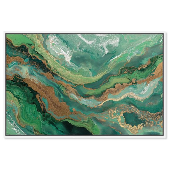 Gilded Agate I Canvas Print Geode Art by Art Remedy, White Frame, 36 x 24