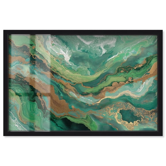 Gilded Agate I Shadowbox Print Geode Art by Art Remedy, Black Frame, 36 x 24