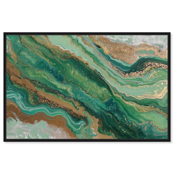 Gilded Agate II Canvas Print Geode Art by Art Remedy, Black Frame, 24 x 16
