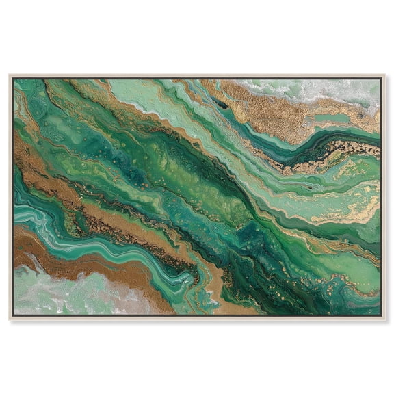 Gilded Agate II Canvas Print Geode Art by Art Remedy, Silver Frame, 15 x 10