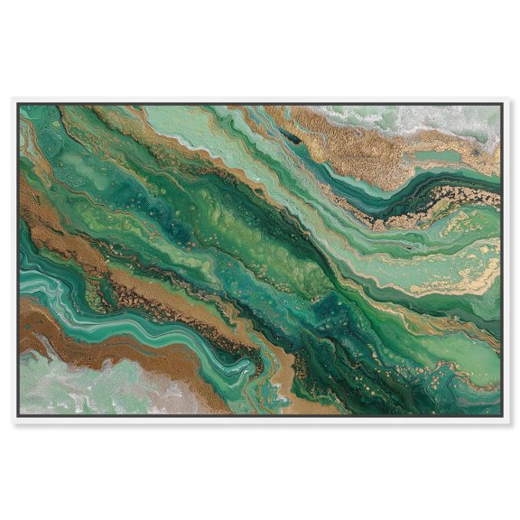 Gilded Agate II Canvas Print Geode Art by Art Remedy, White Frame, 45 x 30
