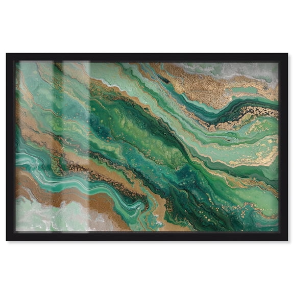 Gilded Agate II Shadowbox Print Geode Art by Art Remedy, Black Frame, 15 x 10