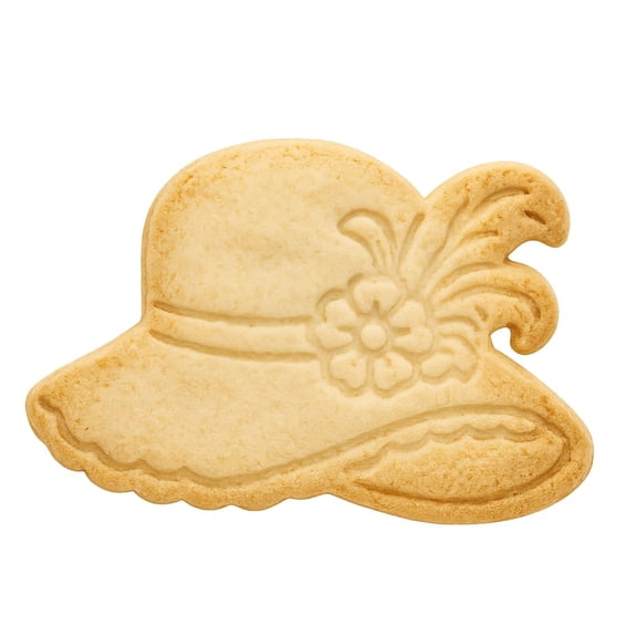 Mighty Gadget Gilded Age Decorated Hat Cookie Cutter & Stamp - 4x2.8" Elegant Design for Themed Parties (Random Color)