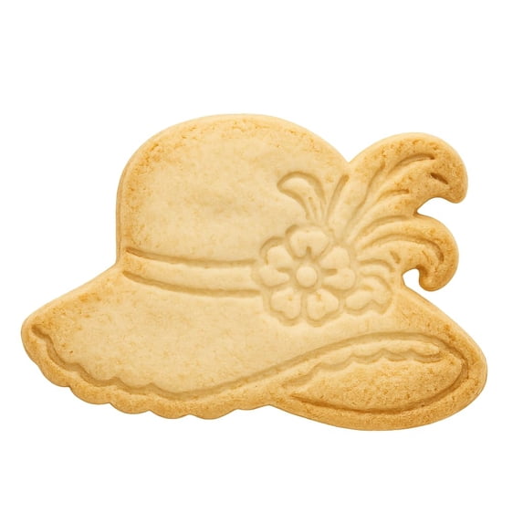 Mighty Gadget Gilded Age Decorated Hat Cookie Cutter & Stamp - 4x2.8" Elegant Design for Themed Parties (Random Color)