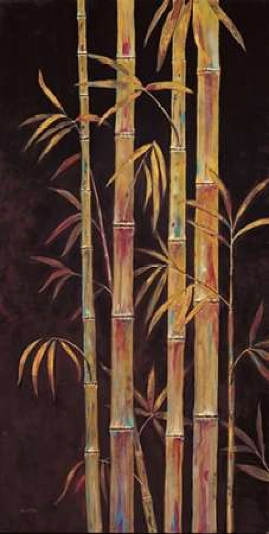Gilded Bamboo 1 Canvas Art - Arnie Fisk (24 x 48)