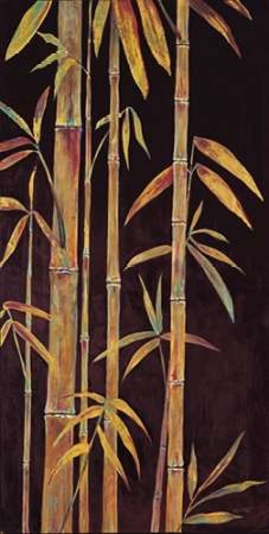 Gilded Bamboo 2 Canvas Art - Arnie Fisk (10 x 20)