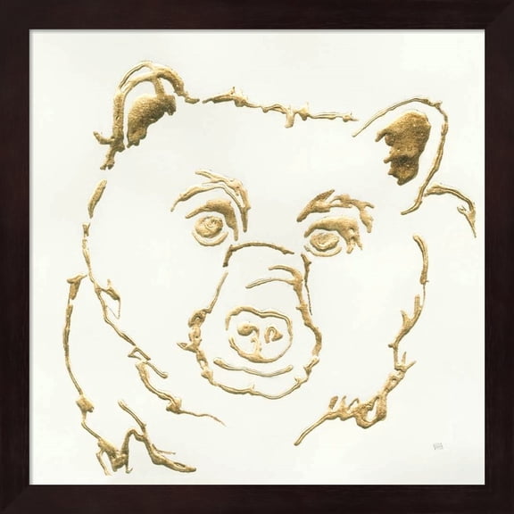 Gilded Black Bear by Chris Paschke, Framed Wall Art, 13.25W x 13.25H