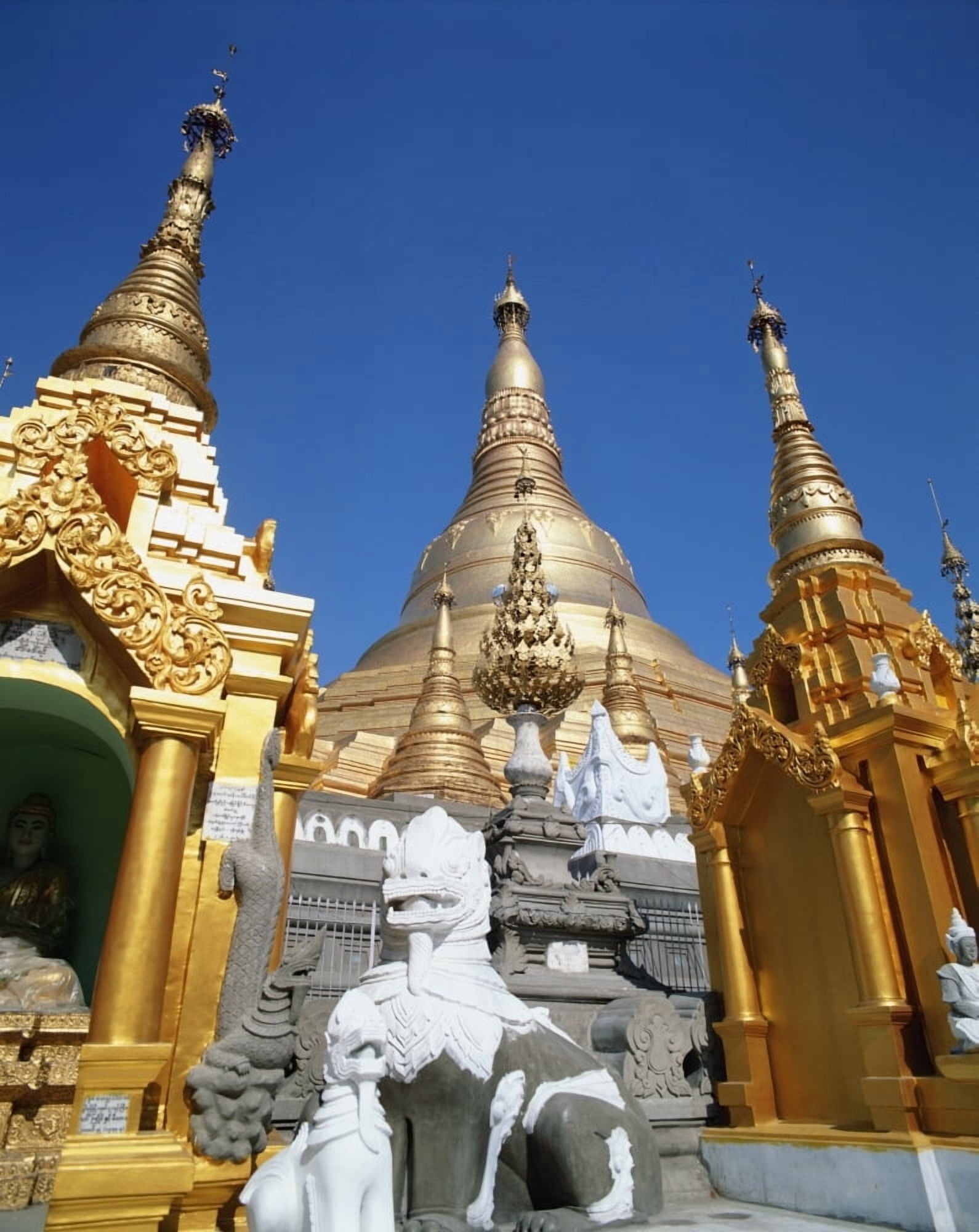 Gilded Buildings Of Shwe Dagon Pagoda Rangoon Myanmar Canvas Art - Joe Beynon Design Pics (24 x 32)