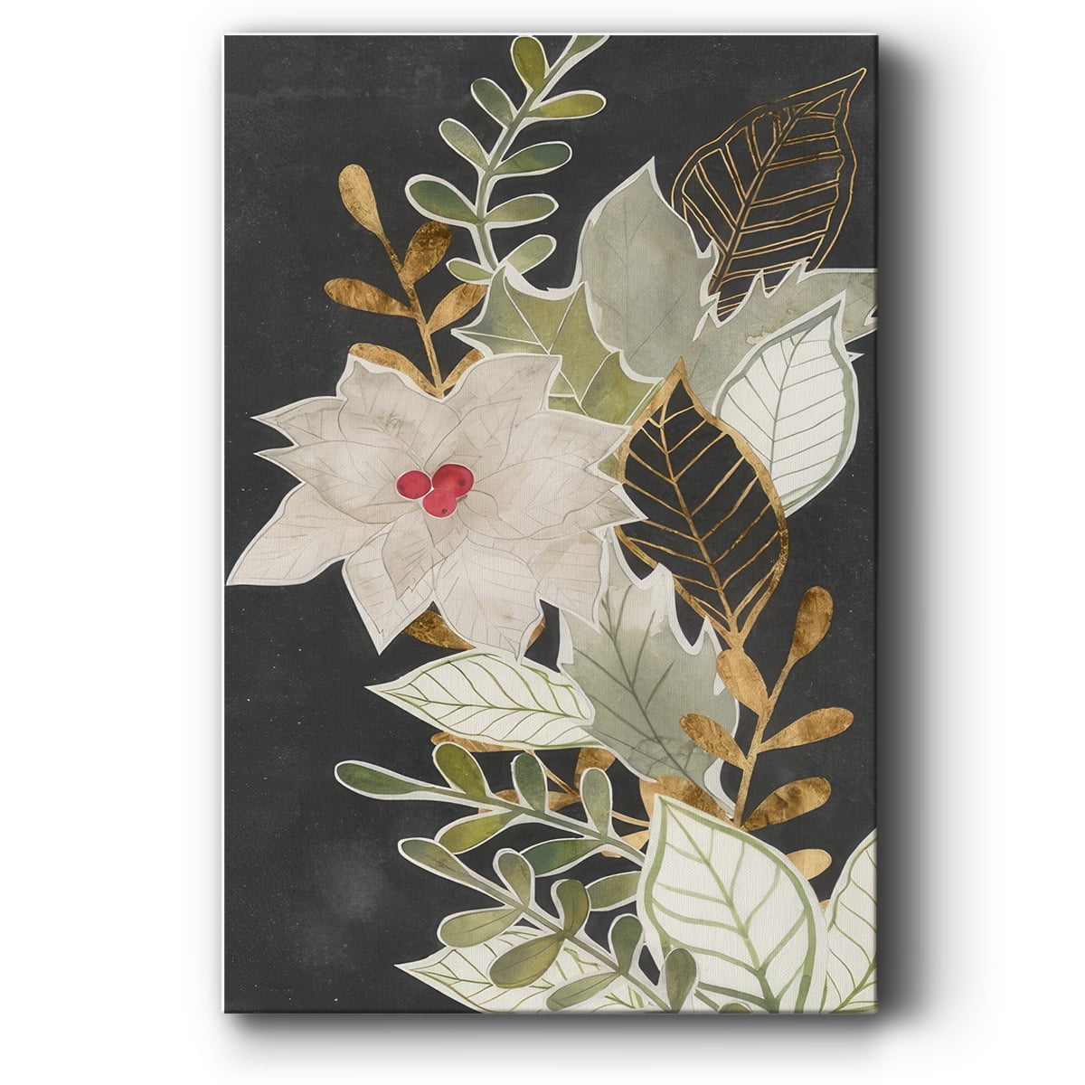 Gilded Christmas Collection B- Gallery Wrapped Canvas