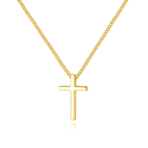 Gilded Cross Necklace - Faith Cross Chain Necklace, small and exquisite pendant jewelry, suitable for teenagers, first communion, baptism, birthdays, Easter
