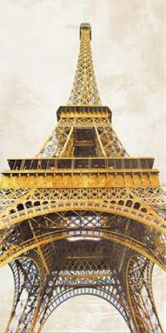 Gilded Eiffel Tower Canvas Art - Joannoo (10 x 20)