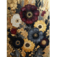 thumbnail image 1 of Gilded Floral Arrangement Textured Canvas Print, Suitable for Living Room, Bedroom, Office, Entryway, Dining Room, 1 of 8