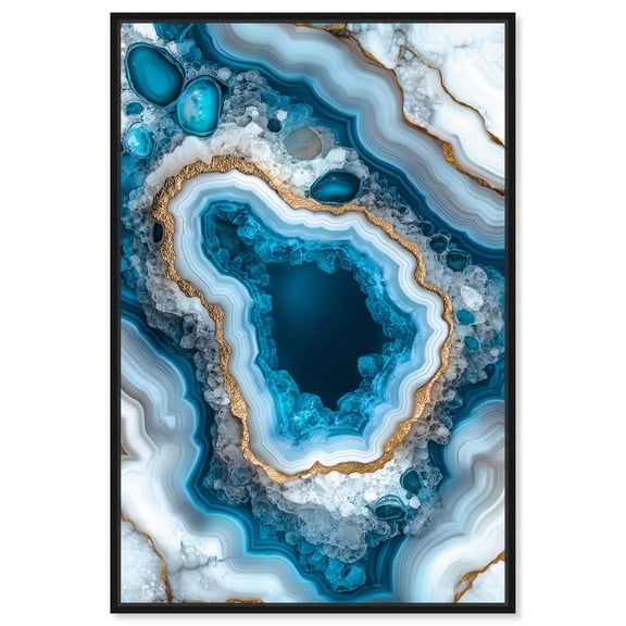 Gilded Geode Eye I Canvas Blue Geode Wall Art by Art Remedy, Black Frame, 10 x 15
