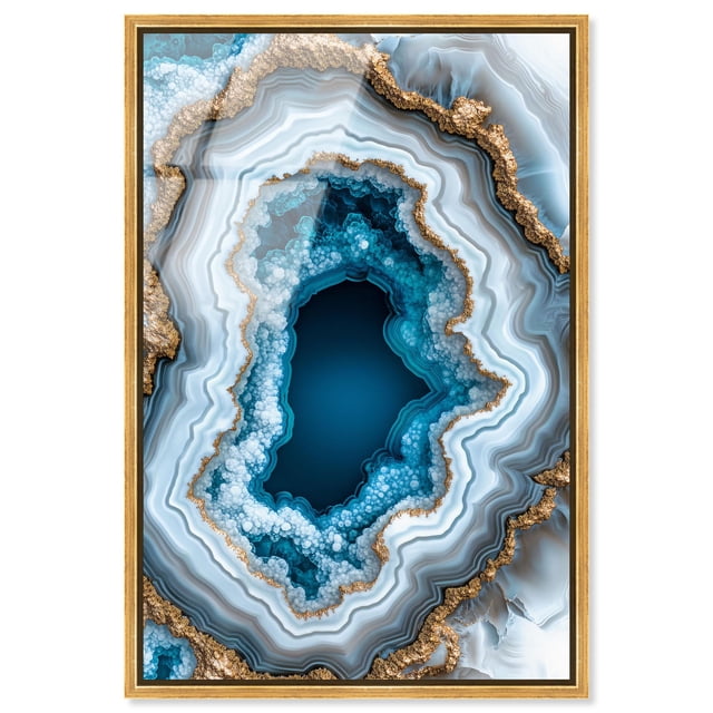Gilded Geode Eye II Framed High-Gloss Acrylic Glass Wall Art Blue Geode ...