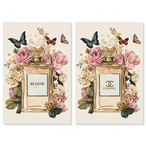 Gilded Glamour 2 Panel Set Canvas Print Fashion Wall Art by Art Remedy, Gallery Wrapped, 20 x 30