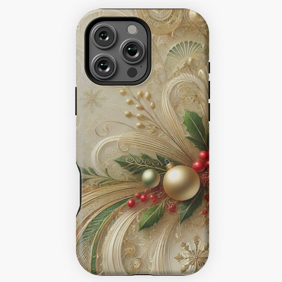 Gilded Holly Abstract Phone Case for iPhone 11 12 13 14 15 16 17 Pro Max