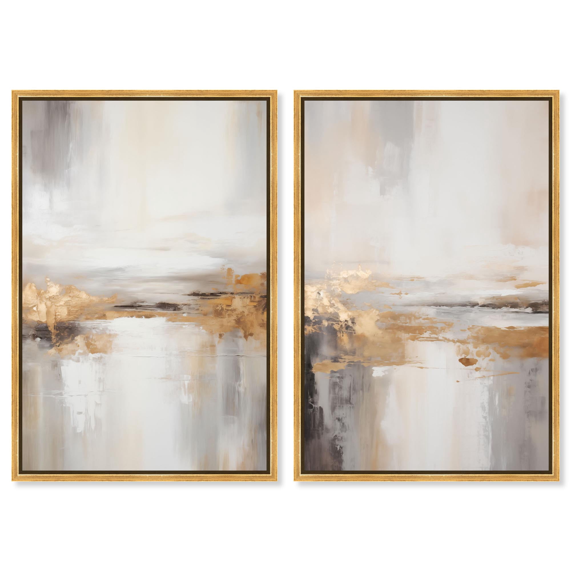 Gilded Luxe Glam 2 Panel Set Canvas Print Gold Wall Art by Art Remedy ...
