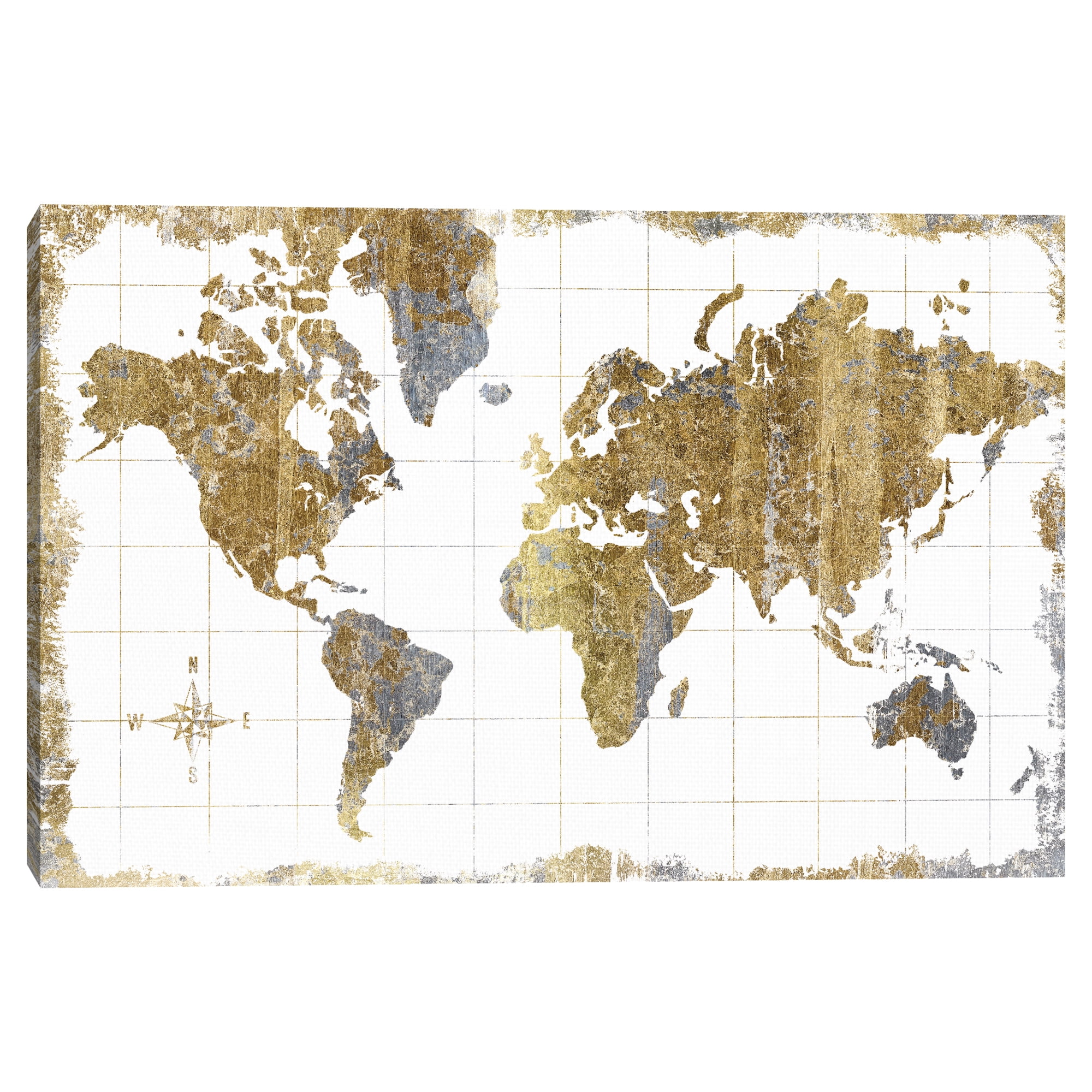 Gilded Map by Wild Apple Portfolio Canvas Art Print