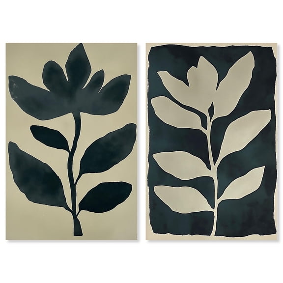 Gilded Minimalist Pair 2 Panel Set Canvas Print Minimalist Wall Decor by Art Remedy, Gallery Wrapped, 10 x 15