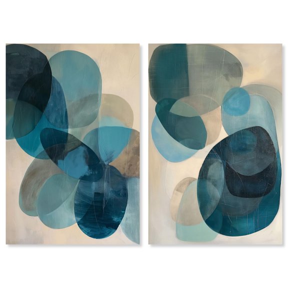 Gilded Modern Japandi Harmony Duo Canvas Print Living Room Decor by Art Remedy, Gallery Wrapped, 10 x 15