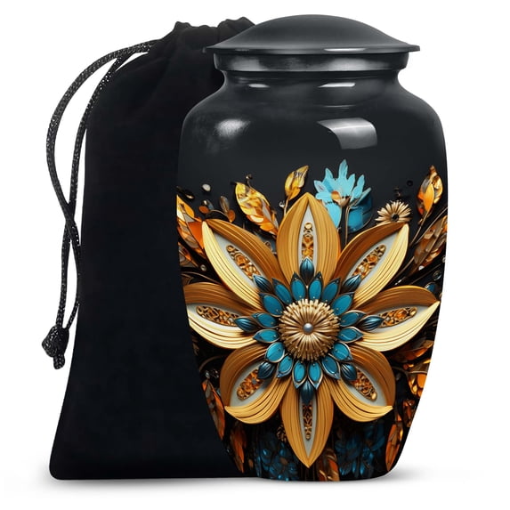 Gilded Petals Small Cremation Urns For Human Ashes - Cremation Urns Large - Cremation Cremation Urns - Cremation Keepsakes For Ashes (Size -10inch)