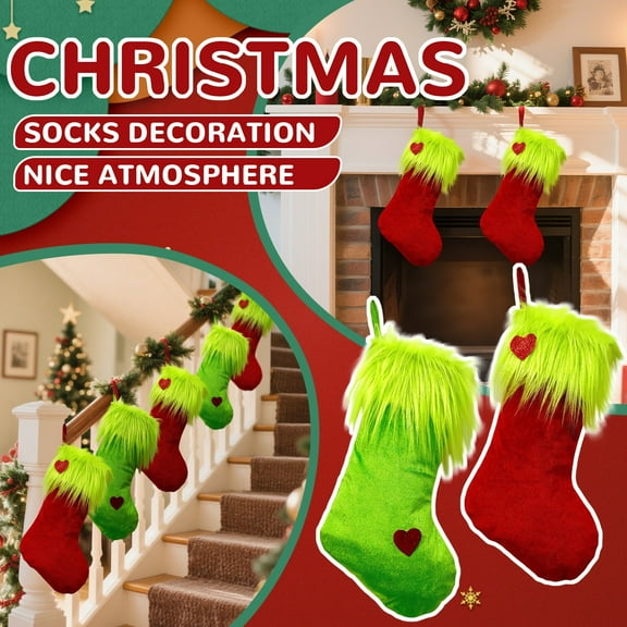 Gilded Plush Christmas Socks, Gift Bags, ChristmasCandies, Gifts and Decorative Items christmas decorations